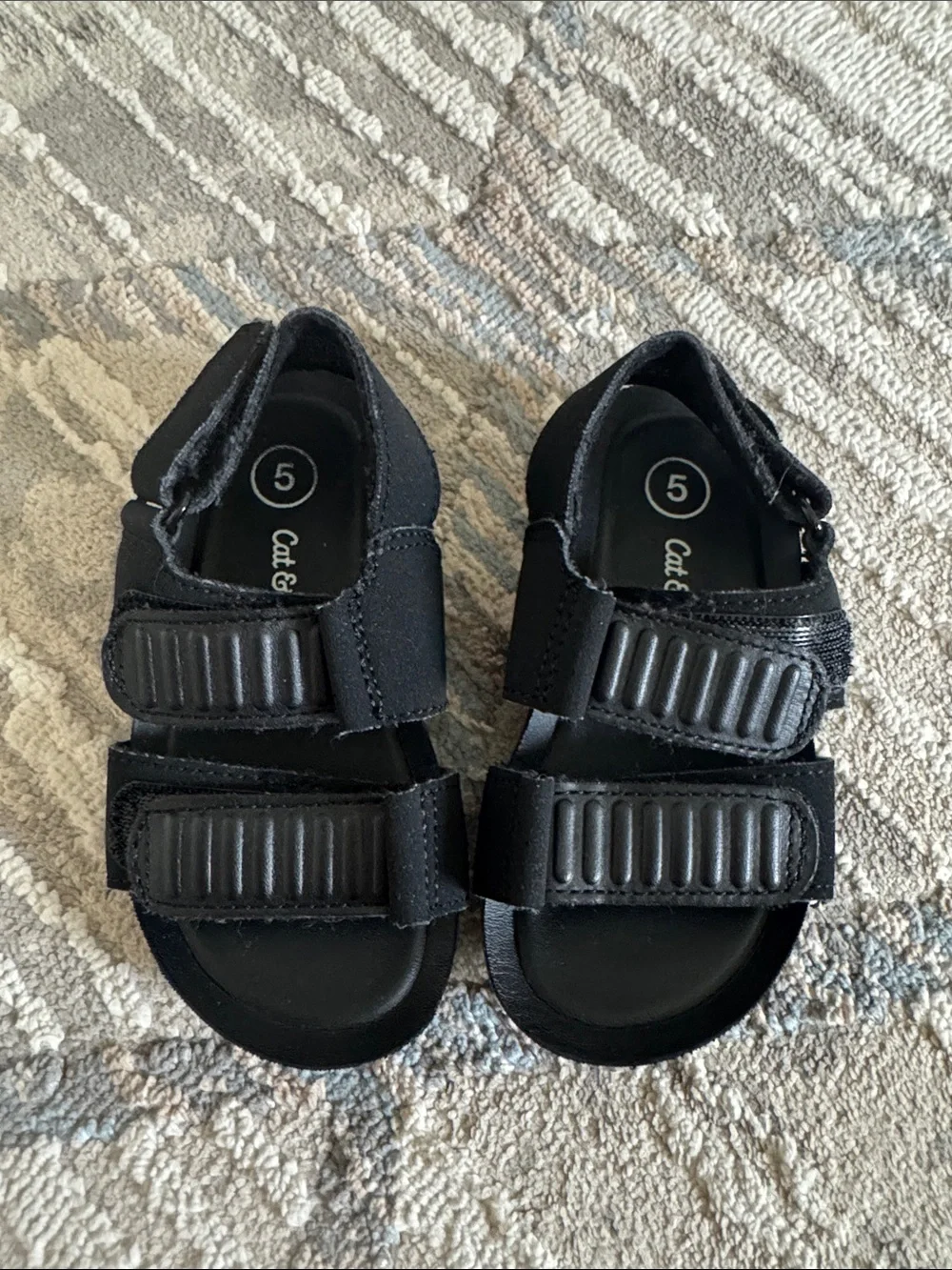 Cat & Jack Black Kids' Double-Strap Sandals